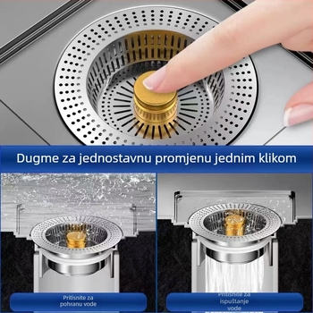 Tapa za odvod kuhinjskog sudopera s filtrim i košarom, plastična, modernog stila, neto težina 100 g