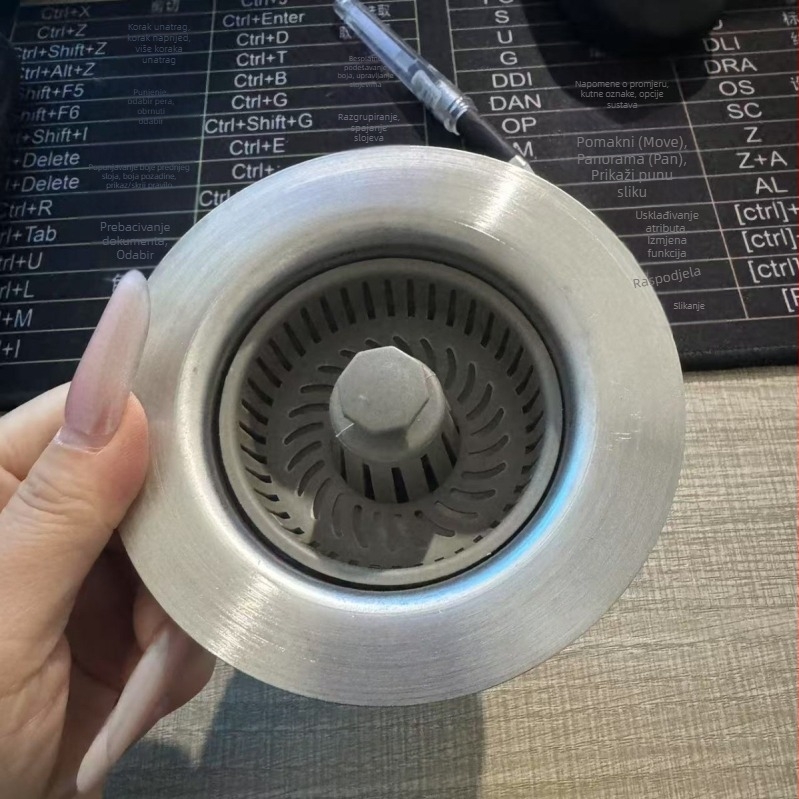 Tapa za odvod kuhinjskog sudopera s filtrim i košarom, plastična, modernog stila, neto težina 100 g
