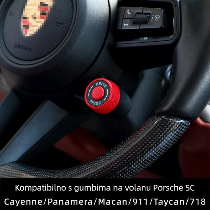 Anxin SC gumb za volan Porsche – modeli 9Y0/971/95B/982/991/992/976/9J1 – Kompatibilno s Panamera, Cayenne, Macan, 718, 911, Taycan