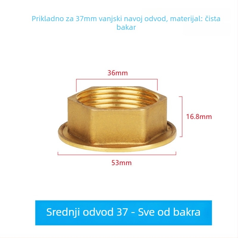 Matica za pričvršćivanje odvodnje umivaonika, bakrena, okretno-fiksni tip, XP-203, Xiongpin
