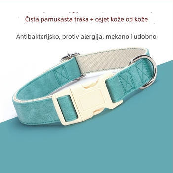 Set ogrlice i povodca za pse od kože, podesiv, marka Glow Castle / Flash Castle