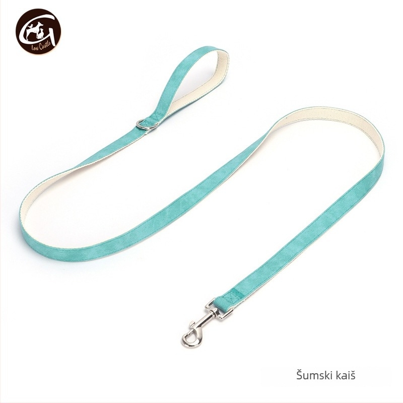 Set ogrlice i povodca za pse od kože, podesiv, marka Glow Castle / Flash Castle