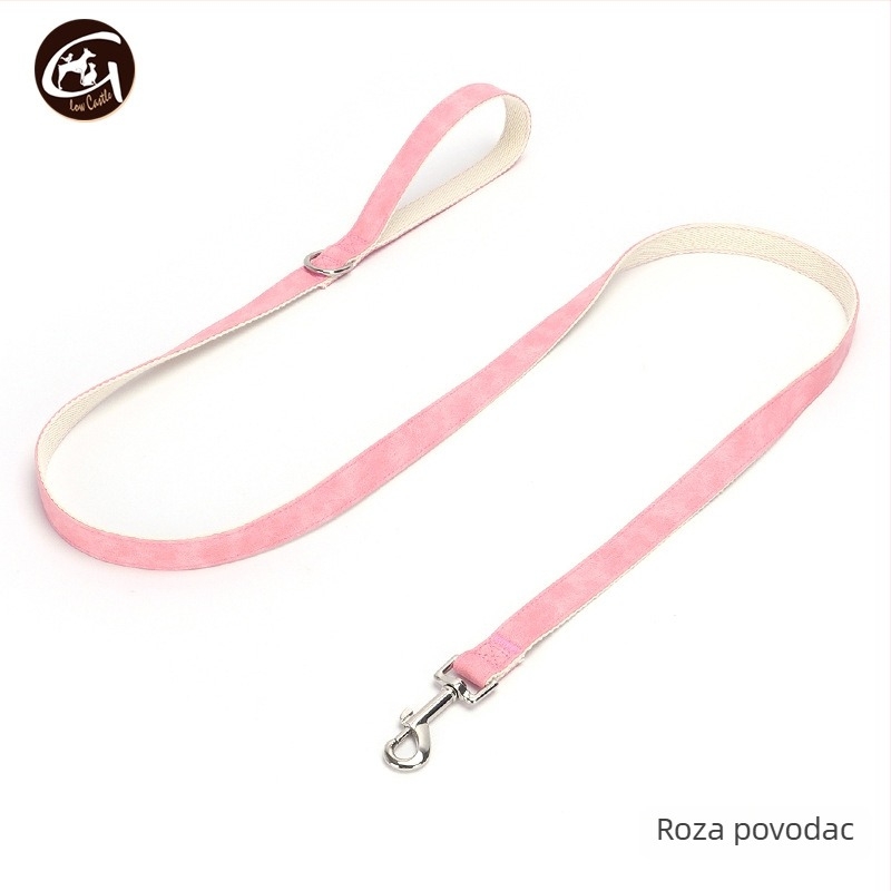 Set ogrlice i povodca za pse od kože, podesiv, marka Glow Castle / Flash Castle