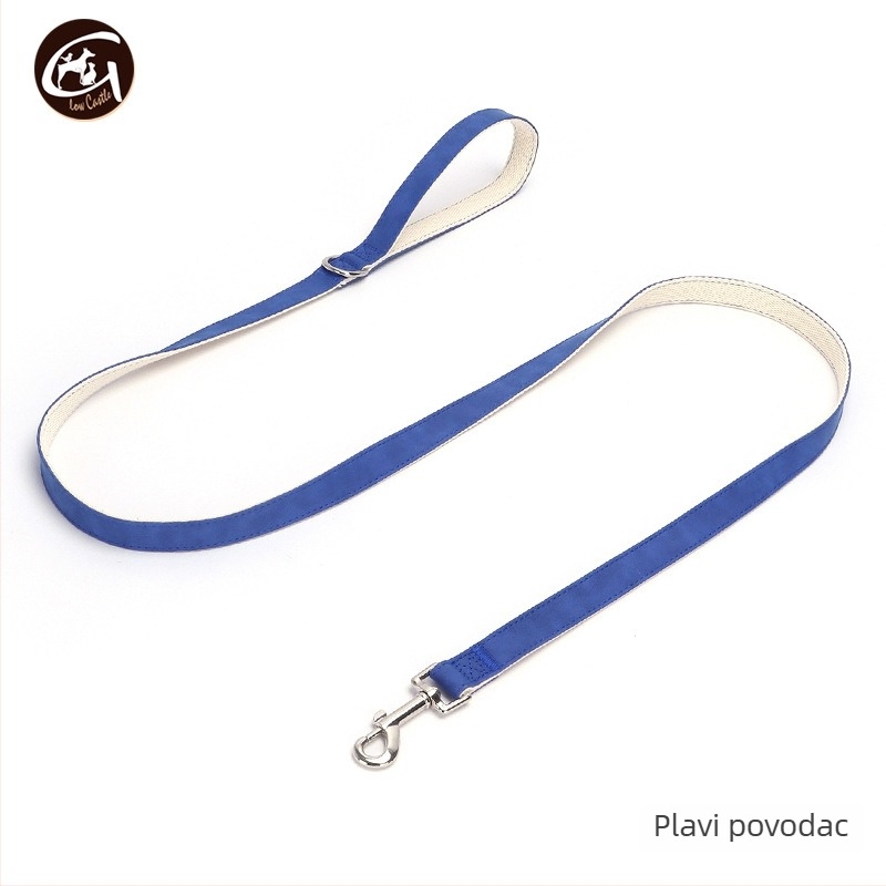 Set ogrlice i povodca za pse od kože, podesiv, marka Glow Castle / Flash Castle