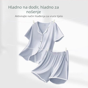 Ženski Modalni set pidžame – ljetni kardigan stil, 3/4 rukavi i šorcevi, prozračan i udoban