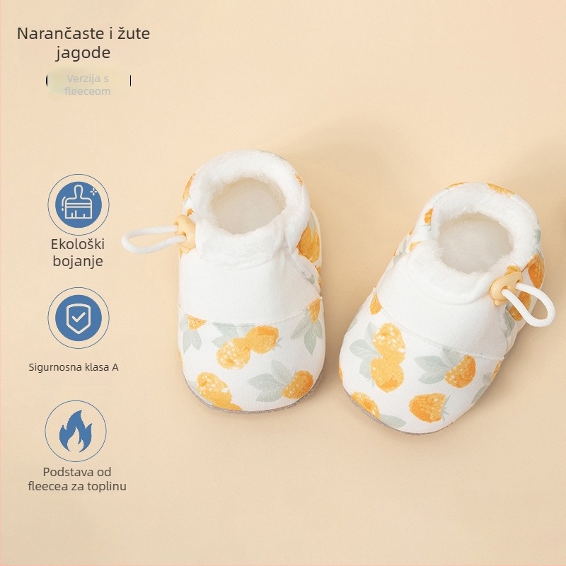 Cipele za bebe s mekom potplatom, platneni gornji dio, flis podstava, protuklizne, unisex, za dob 6–12 mjeseci