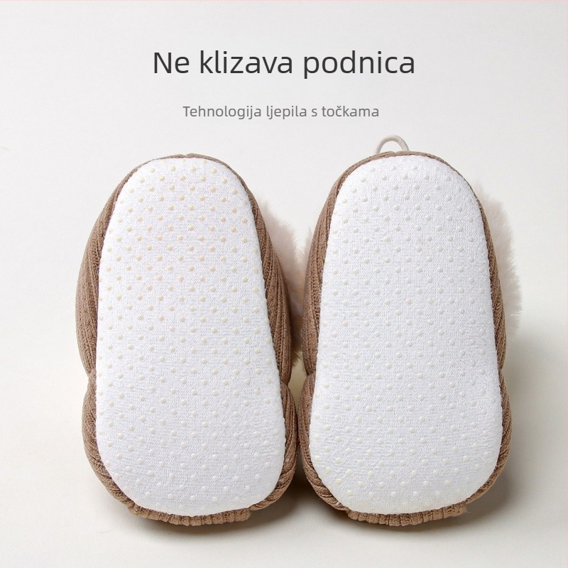 Dječje pamučne cipele s flecom iznutra, PVC đon, protuklizne