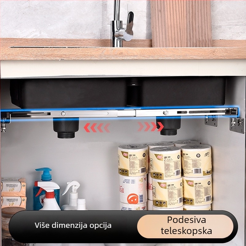Podržna skoba ispod sudopera od nehrđajućeg čelika, križna šipka, model 8954, neto težina 2000 g, moderni minimalistički stil