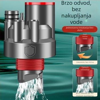 Kuhinjski odvoda čep s anti-mirisnim zaptivačem, ABS; integrirani četverostruki odvod u kuhinji; moderni stil jednostavnosti (Materijal: ABS; Model: Integrirani četverostruki odvod u kuhinji; Neto težina: 107 g; Stil: Moderna jednostavnost)