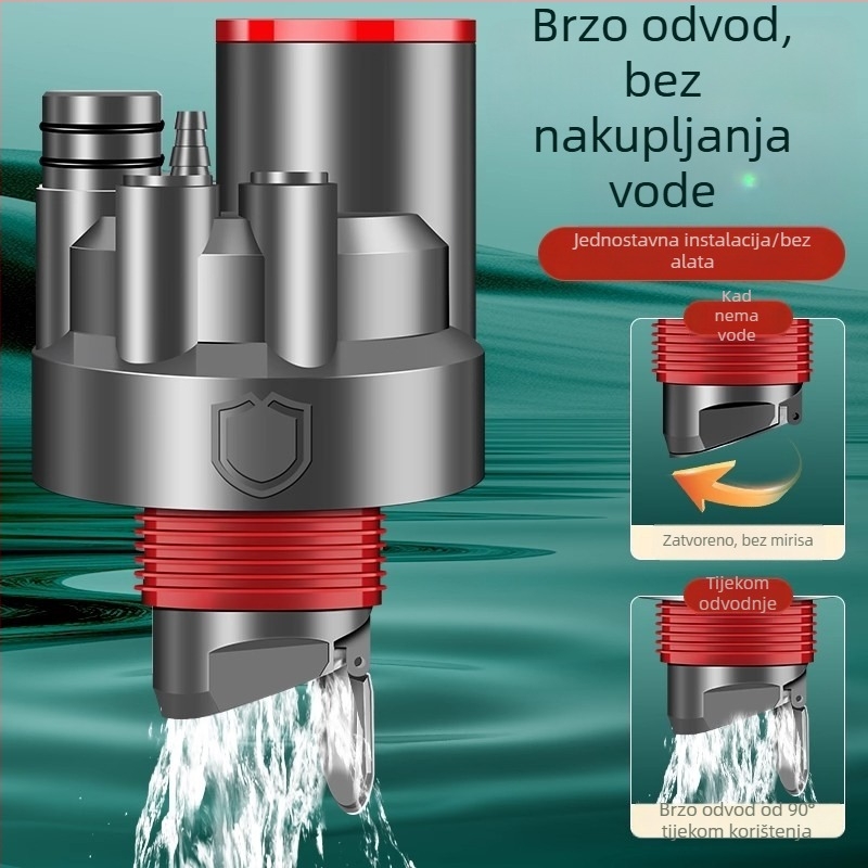 Kuhinjski odvoda čep s anti-mirisnim zaptivačem, ABS; integrirani četverostruki odvod u kuhinji; moderni stil jednostavnosti (Materijal: ABS; Model: Integrirani četverostruki odvod u kuhinji; Neto težina: 107 g; Stil: Moderna jednostavnost)