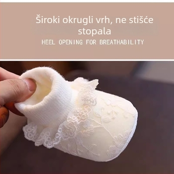 Dječja obuća i čarape – 6-12 mjeseci, stil princeze, debeli premaz za toplinu, gornji dio od pamuka, protuklizna potplat