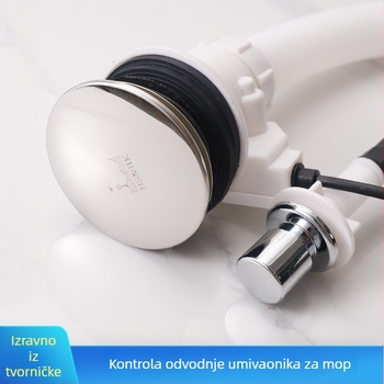 Plastični sudoper s keramičnim otvorima 80/60/50 mm, preljevna cijev i odvodna mreža Ø8 cm s kožnim prstenom Ø6 cm