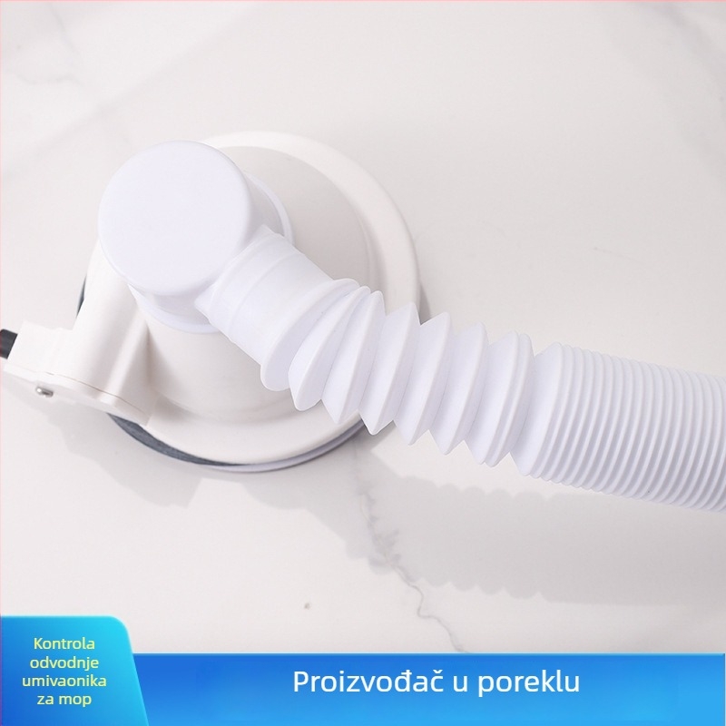 Plastični sudoper s keramičnim otvorima 80/60/50 mm, preljevna cijev i odvodna mreža Ø8 cm s kožnim prstenom Ø6 cm