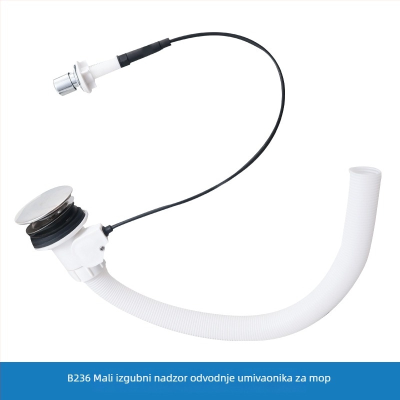 Plastični sudoper s keramičnim otvorima 80/60/50 mm, preljevna cijev i odvodna mreža Ø8 cm s kožnim prstenom Ø6 cm