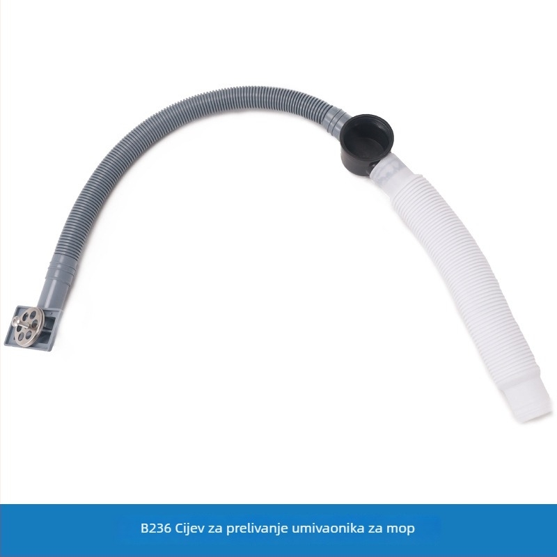 Plastični sudoper s keramičnim otvorima 80/60/50 mm, preljevna cijev i odvodna mreža Ø8 cm s kožnim prstenom Ø6 cm
