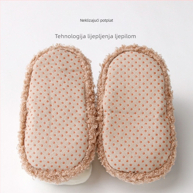 Dječje unutarnje čarape i cipele s protukliznom potplatom, debela terry tkanina, gornji dio pamuka, unutrašnjost pamuk, PVC potplat, unisex, za 6–12 mjeseci