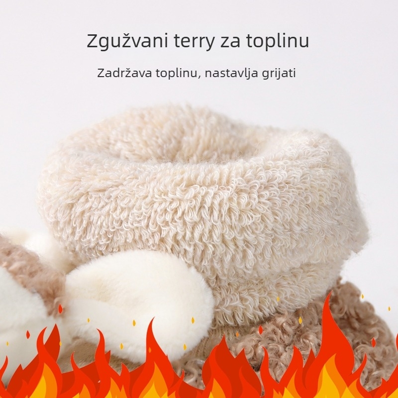Dječje unutarnje čarape i cipele s protukliznom potplatom, debela terry tkanina, gornji dio pamuka, unutrašnjost pamuk, PVC potplat, unisex, za 6–12 mjeseci