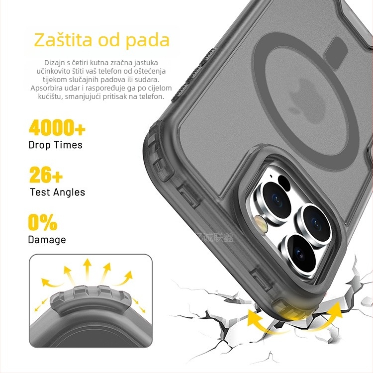 Kućište za iPhone s magnetskim držanjem i otpornosti na pad — TPU+PC, injekcijsko oblikovanje, kompatibilno s iPhone serijom
