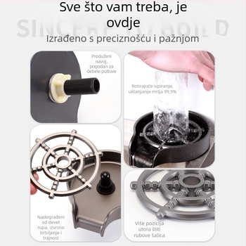 Hong Ying Komercijalni ugrađeni posuđivač čaša za sudoper — visokotlačno čišćenje čaša, model Cup Washer, materijal: potpuno plastika, težina 160 g, stil: moderni jednostavni