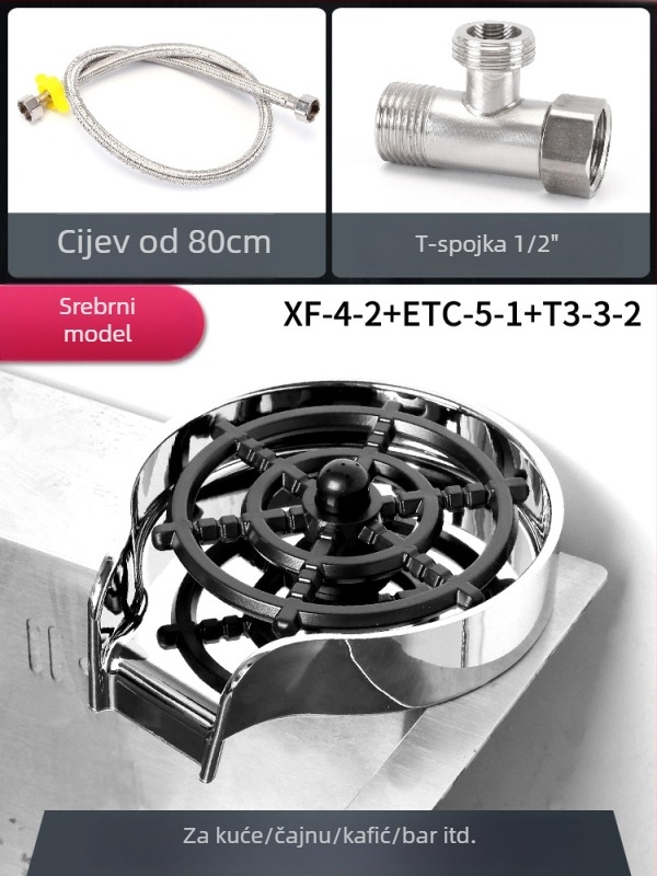 Hong Ying Komercijalni ugrađeni posuđivač čaša za sudoper — visokotlačno čišćenje čaša, model Cup Washer, materijal: potpuno plastika, težina 160 g, stil: moderni jednostavni