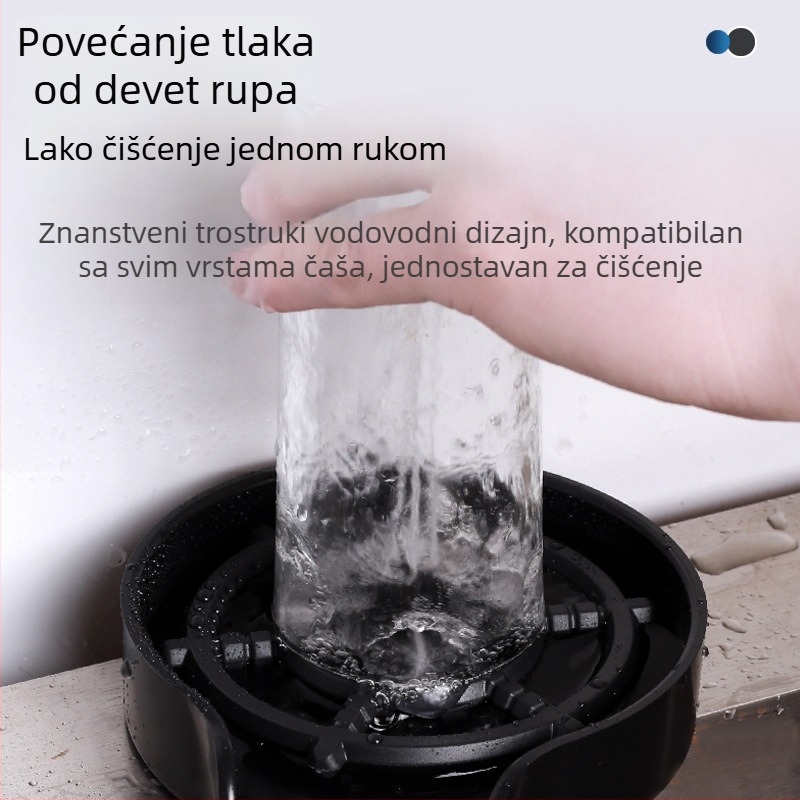 Hong Ying Komercijalni ugrađeni posuđivač čaša za sudoper — visokotlačno čišćenje čaša, model Cup Washer, materijal: potpuno plastika, težina 160 g, stil: moderni jednostavni