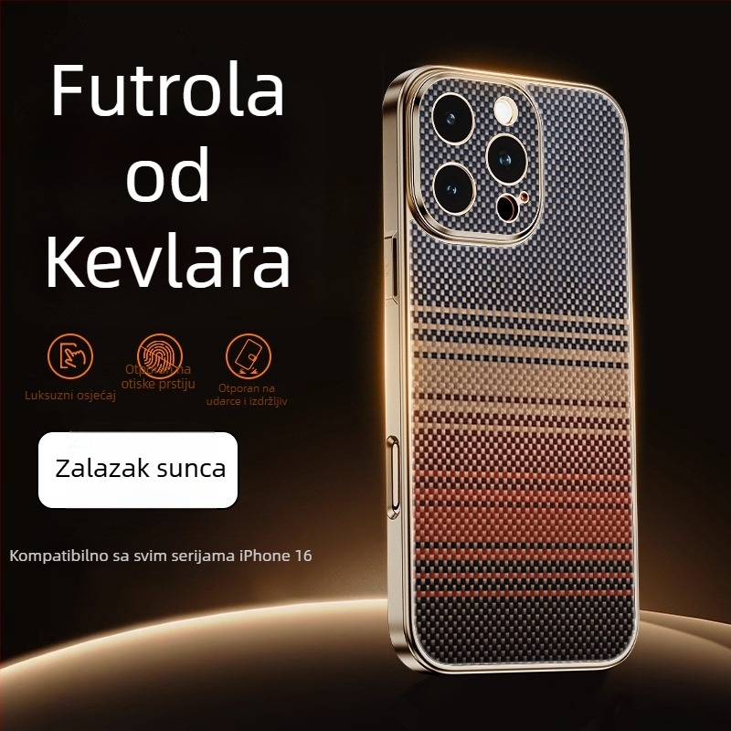 Tvrda kućište za iPhone 16 Pro, 17 Pro i 17 Pro Max s karbonskim vlaknima, mat završna obrada, magnetsko pričvršćivanje, zaštita od pada i otisaka prstiju