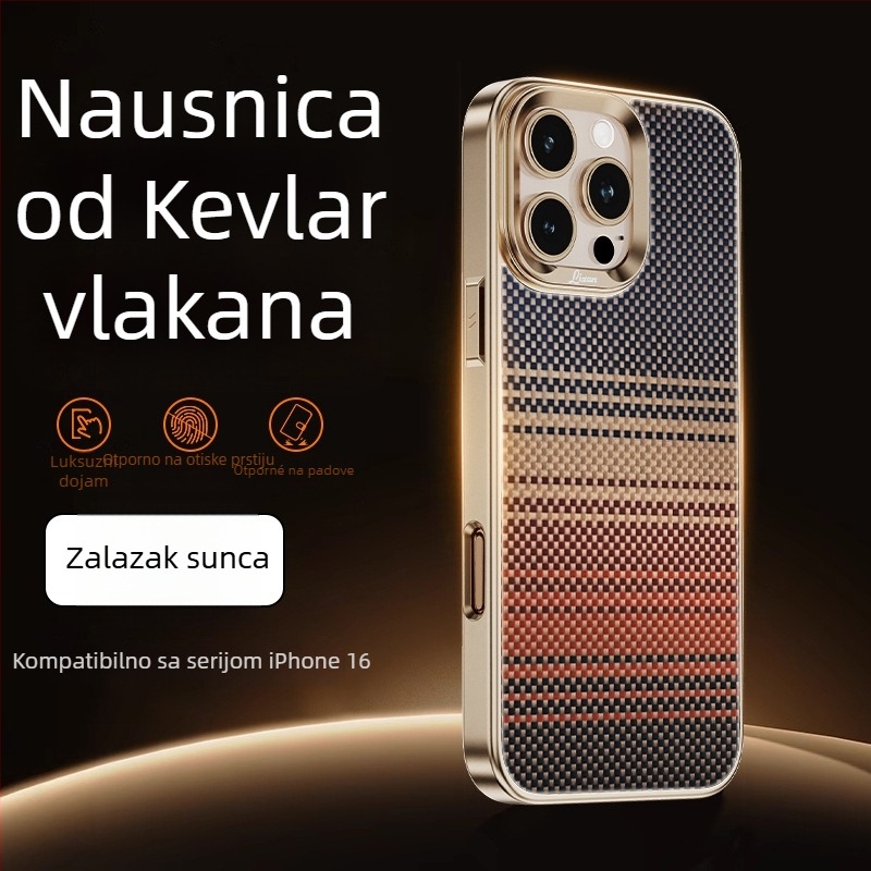 Tvrda kućište za iPhone 16 Pro, 17 Pro i 17 Pro Max s karbonskim vlaknima, mat završna obrada, magnetsko pričvršćivanje, zaštita od pada i otisaka prstiju