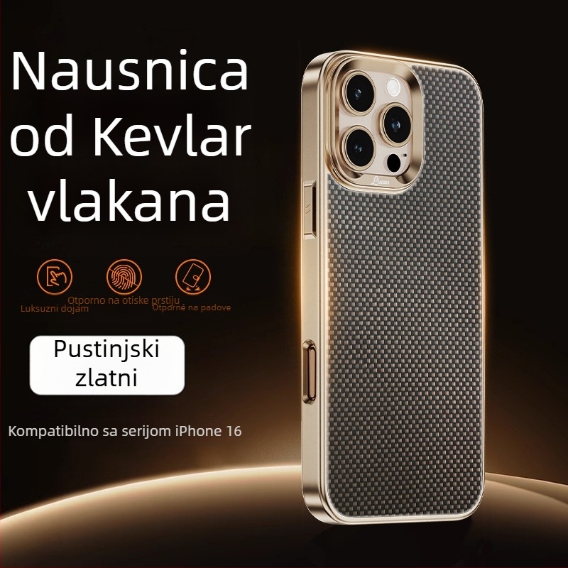 Tvrda kućište za iPhone 16 Pro, 17 Pro i 17 Pro Max s karbonskim vlaknima, mat završna obrada, magnetsko pričvršćivanje, zaštita od pada i otisaka prstiju