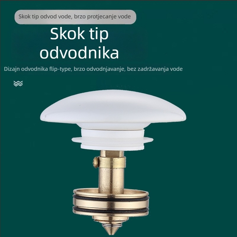 Odvod za umivaonik – Model 2-28, Materijal: ABS + bakar, Oblik: S-krivulja, Vrsta: Bounce, Marka Safe Water