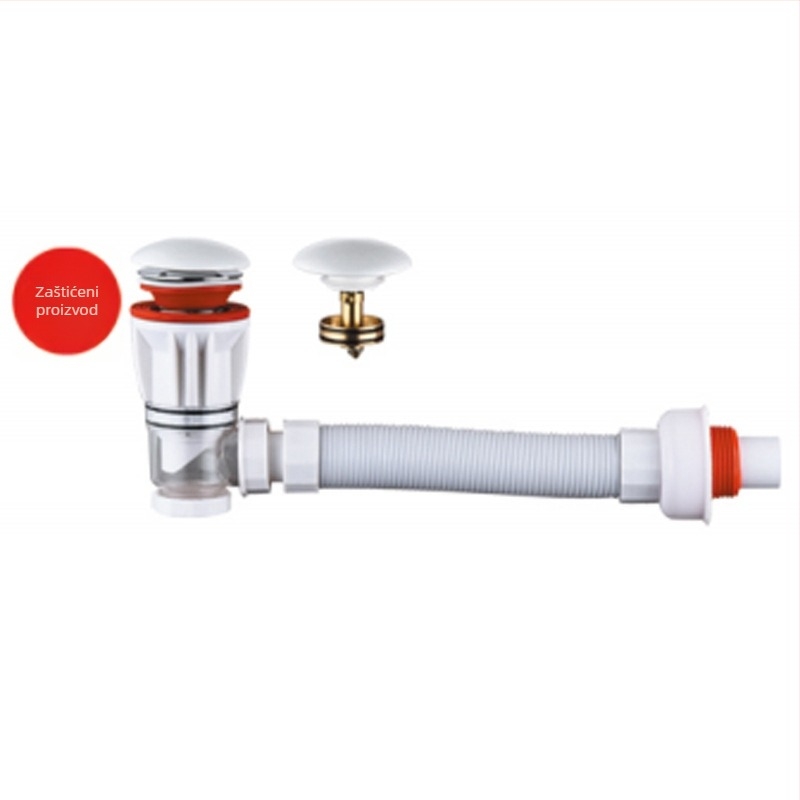 Odvod za umivaonik – Model 2-28, Materijal: ABS + bakar, Oblik: S-krivulja, Vrsta: Bounce, Marka Safe Water