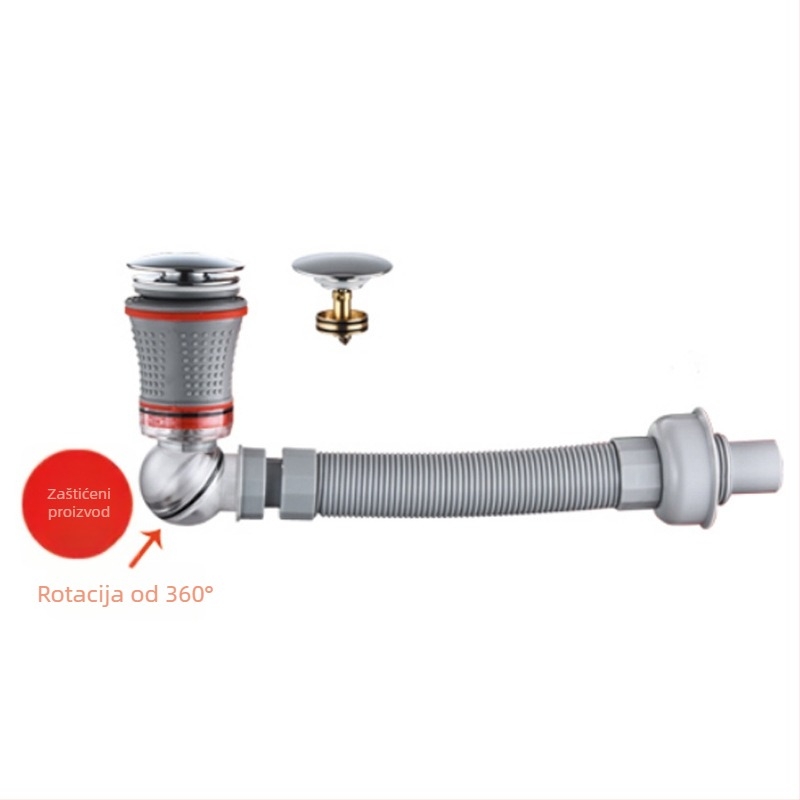 Odvod za umivaonik – Model 2-28, Materijal: ABS + bakar, Oblik: S-krivulja, Vrsta: Bounce, Marka Safe Water