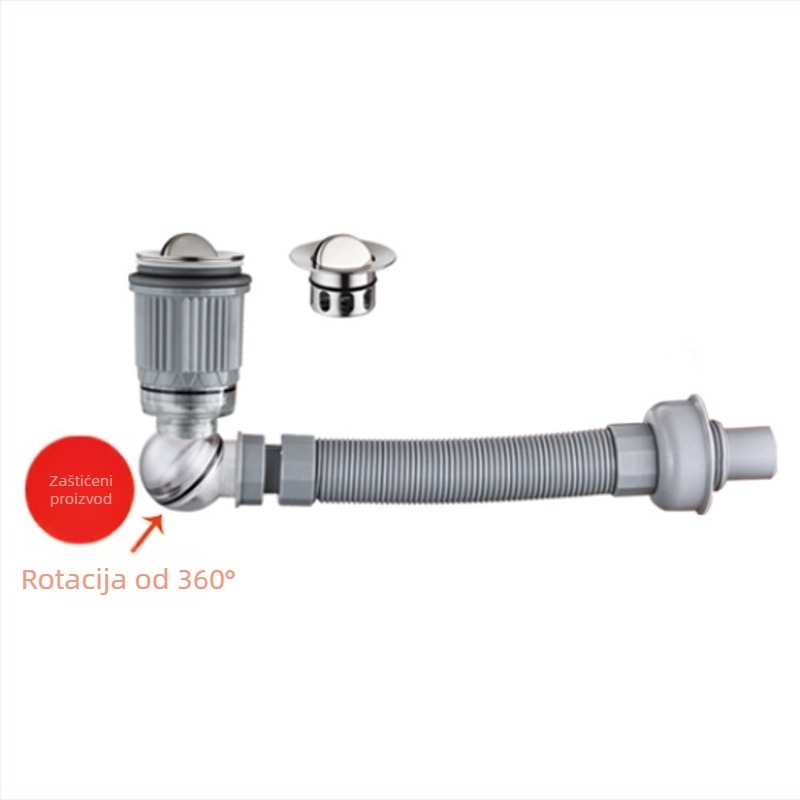 Odvod za umivaonik – Model 2-28, Materijal: ABS + bakar, Oblik: S-krivulja, Vrsta: Bounce, Marka Safe Water
