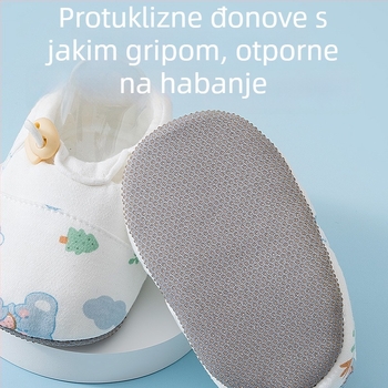 Bebi pamučne cipele s gumom na potplatu, bočni zatvarač, protuklizne, tople za 0–12 mjeseci