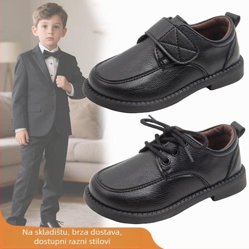 Muške kožne cipele, mekana potplata, Velcro zatvaranje, niski vrh, britanski stil, PU gornji dio