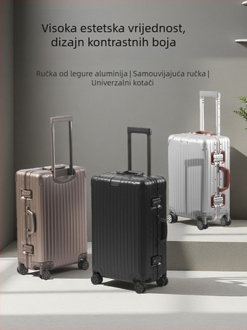 Kufr od aluminijsko-magnézijske legure s teleskopskom ručkom, univerzalnim kotačićima, TSA kombinacijskim zaključavanjem, težina 5,2 kg
