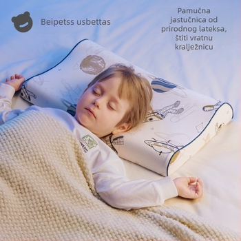 Beptides dječji jastuk od prirodnog lateksa za djecu i bebe, pravokutnog oblika, jezgra od čistog pamuka, sadržaj lateksa preko 90%, težina 1–2 kg