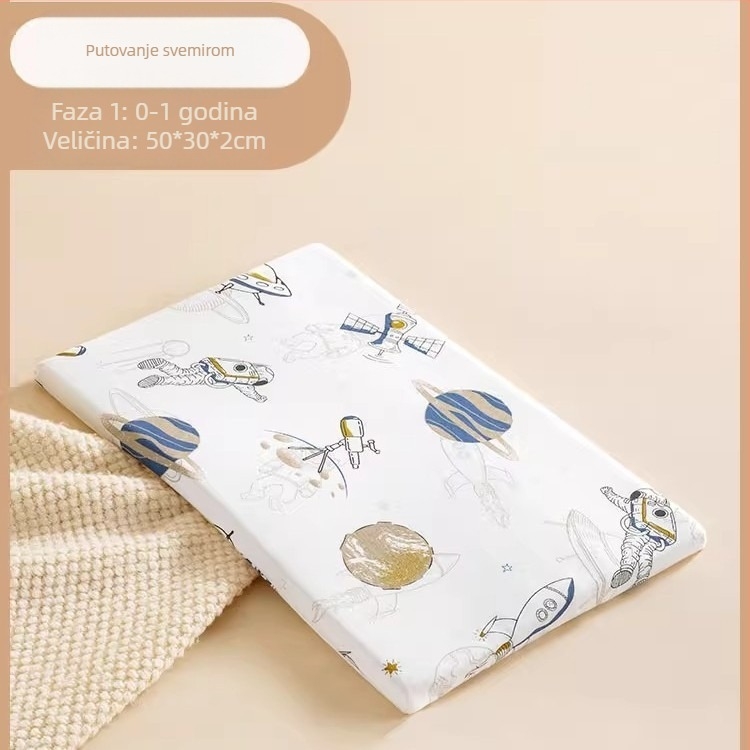 Beptides dječji jastuk od prirodnog lateksa za djecu i bebe, pravokutnog oblika, jezgra od čistog pamuka, sadržaj lateksa preko 90%, težina 1–2 kg