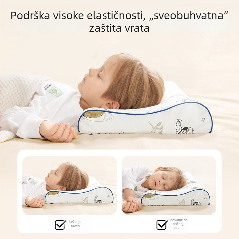 Beptides dječji jastuk od prirodnog lateksa za djecu i bebe, pravokutnog oblika, jezgra od čistog pamuka, sadržaj lateksa preko 90%, težina 1–2 kg