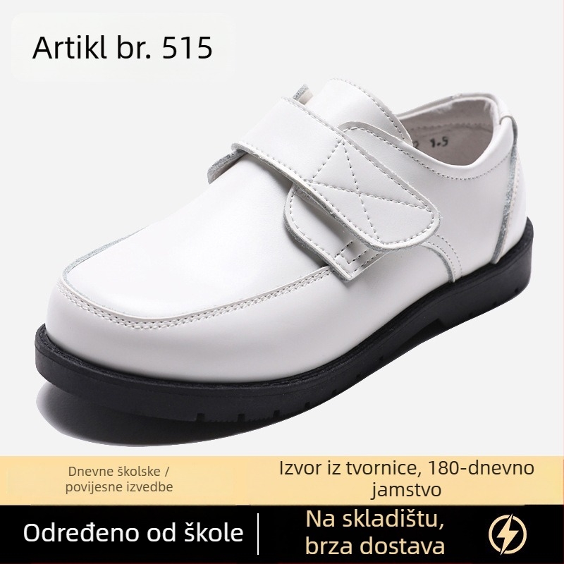Dječje kožne cipele za dječake, gornji dio od prave kože, mekan potplat od TPR, zatvarač na Velcro, kožni ulošci