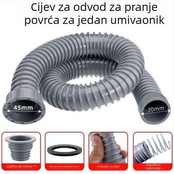 Prošireni odvodni cjevovod za kuhinjski sudoper, polipropilen, oblik P-obluka, protiv mirisa