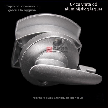 Set hardvera za pregrade javne WC‑a: brava za vrata, šarke, indikator zaključavanja, potporne noge