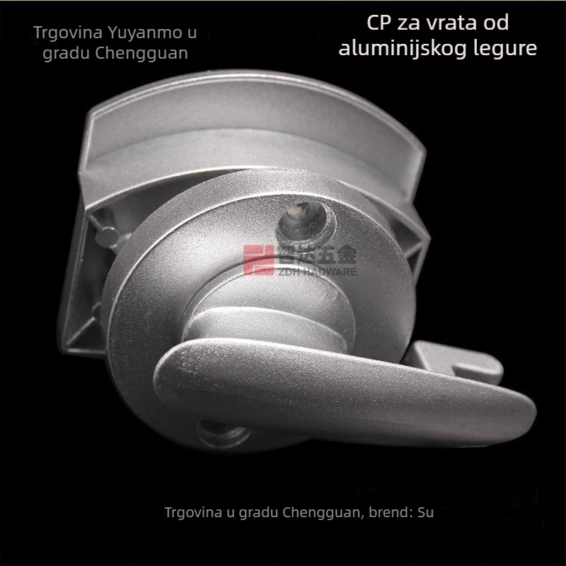 Set hardvera za pregrade javne WC‑a: brava za vrata, šarke, indikator zaključavanja, potporne noge