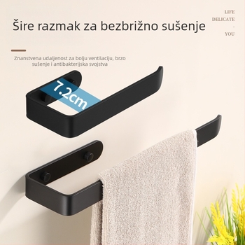 Aluminijski kvadratni držač za ručnike i set držača za papirnate ručnike – moderan stil, završna plastifikacija