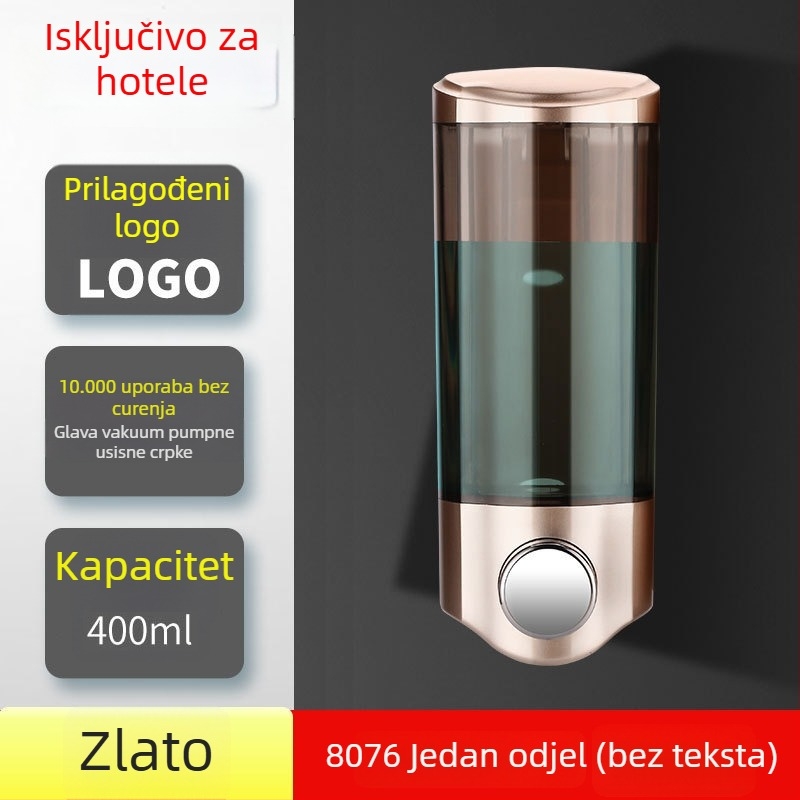 Zidni ABS dozator sapuna i 2-u-1 kutija sapuna i šampona, ručno pritisnite, moderni minimalistički dizajn, Nast, težina 0,3 kg