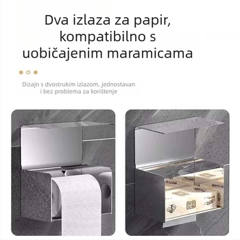 Držač za papirnate maramice od nehrđajućeg čelika 304, kvadratni oblik, polirana površina, moderni minimalistički stil
