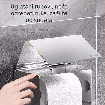 Držač za papirnate maramice od nehrđajućeg čelika 304, kvadratni oblik, polirana površina, moderni minimalistički stil