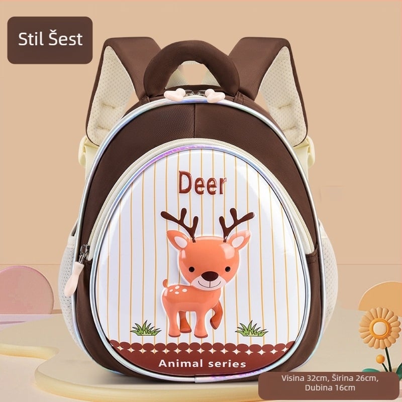 Lagani dječji ruksak s 3D kućištem i crtanim životinjama, unisex, vodootporan