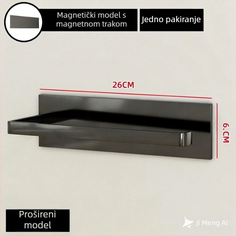 Držač kuhinjske papirnate maramice, kvadratna metalna konstrukcija s premazom plastike, minimalistički stil, magnetska/ljepilna montaža