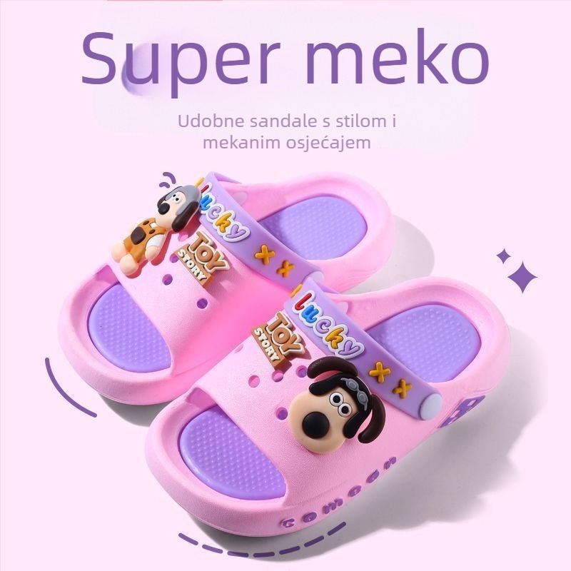 Unisex dječje papuče s PVC gornjim dijelom i PVC sole, životinjski uzorak, protuklizne