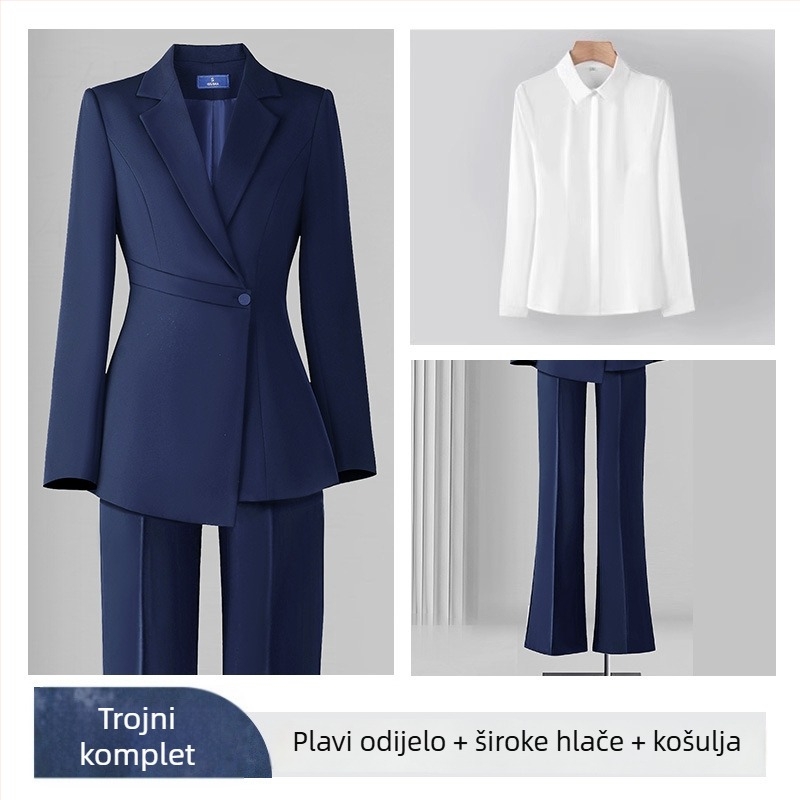 Ženski sako Slim-fit od Chenille tkanine, dugi rukavi, ovratnik odijelo, smjesa spandeksa